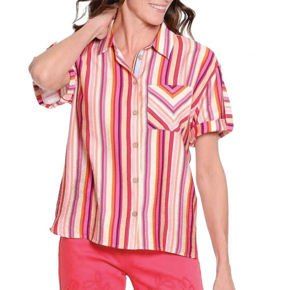 NEW TRU LUXE printed camp shirt